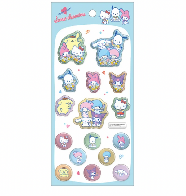 Colorful Sanrio Bubble Sticker Sheet