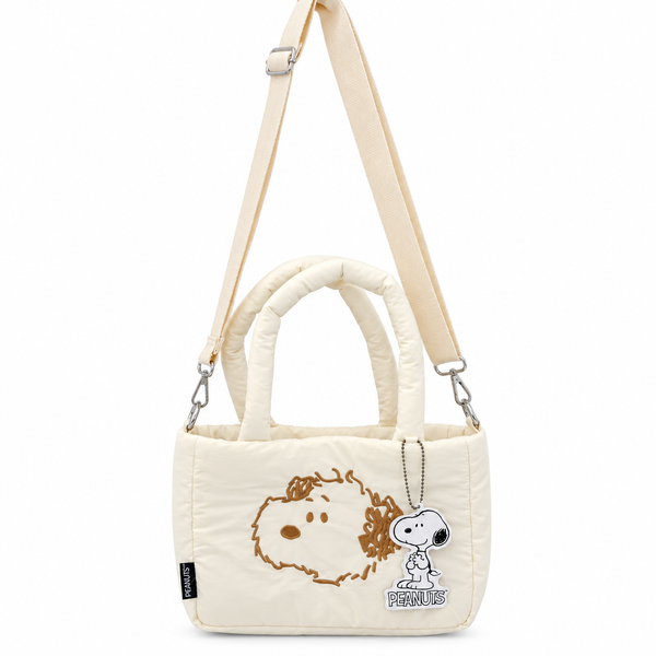 Peanuts Snoopy Padded Two Way Bag - Beige