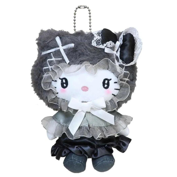 Hello Kitty Gothic Girly Plush Mascot Pouch Keychain