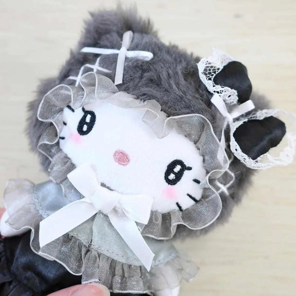 Hello Kitty Gothic Girly Plush Mascot Pouch Keychain