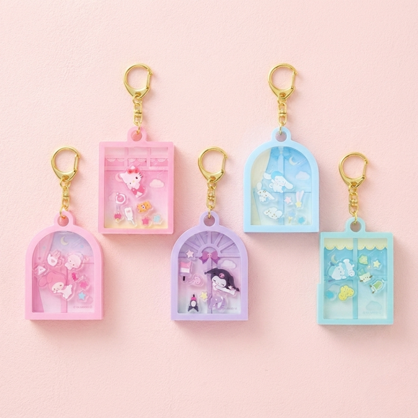 Sanrio Dreamy Window Shaker Keychain | Official Pastel Acrylic Charm