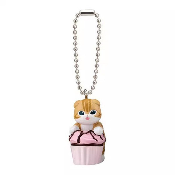 Mofusand Bandai Cupcake Cat Keychain Gashapon