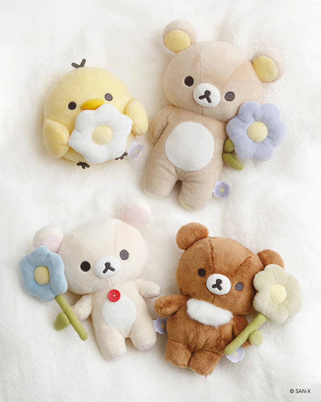 ⭐NEW⭐BASIC RILAKKUMA FLOWER ぶらさげぬいぐるみ　4点 San-X Japan BASIC Rilakkuma Flower Plush Collection | Japan