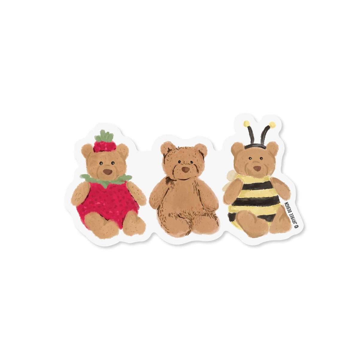 Three Little Bears Clear Vinyl Sticker – Suteki Gifts