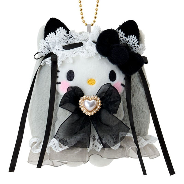 Hello Kitty Lolita Ghost Mascot Holder Plush Keychain - Black