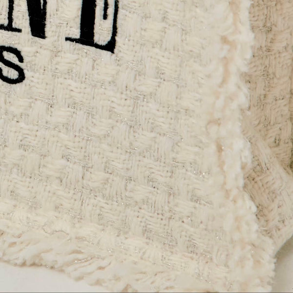 ÉPINE PARIS Tweed Fringe Medium Tote Bag