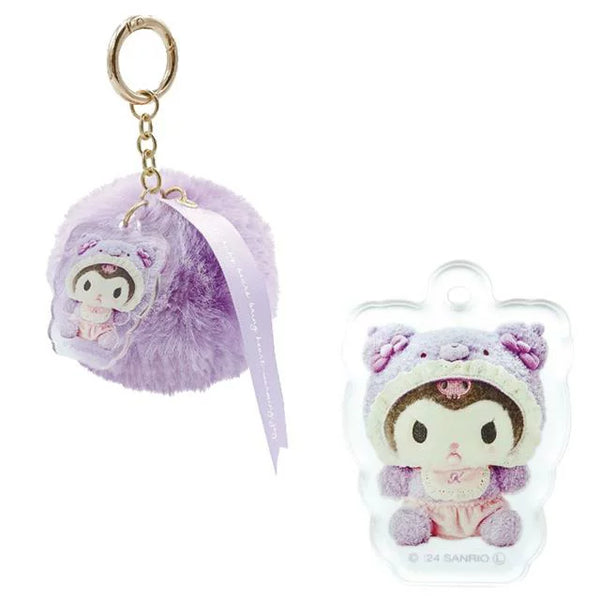 Kuromi Baby Teddy Pompom Keychain