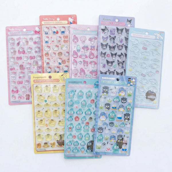 Sanrio Characters Bonbon Drop Seal 3D Sticker Sheets