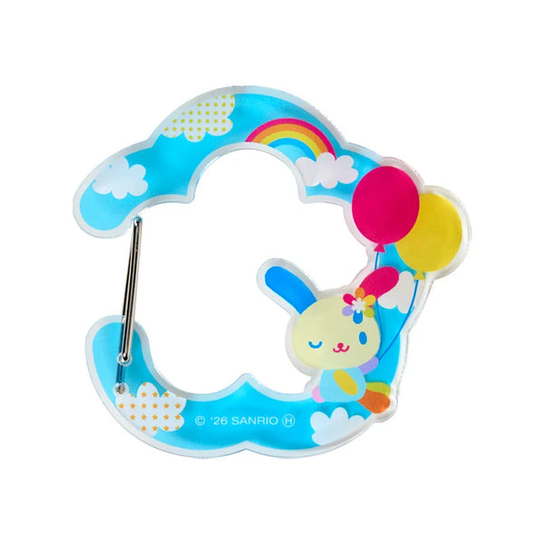 Sanrio Usahana Rainbow & Balloons Acrylic Carabiner Clip